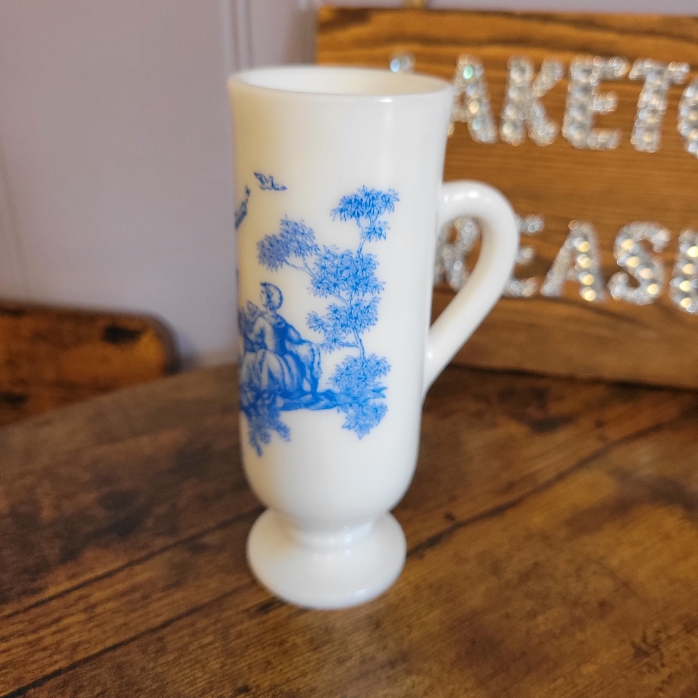 Vintage Avon milk glass dimitasse footed mug